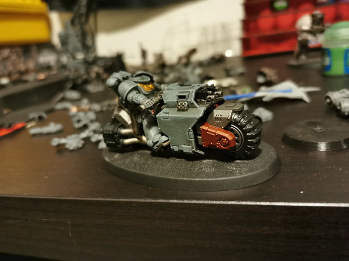 Space Wolf Outrider. He's coming along okay. - 9GAG