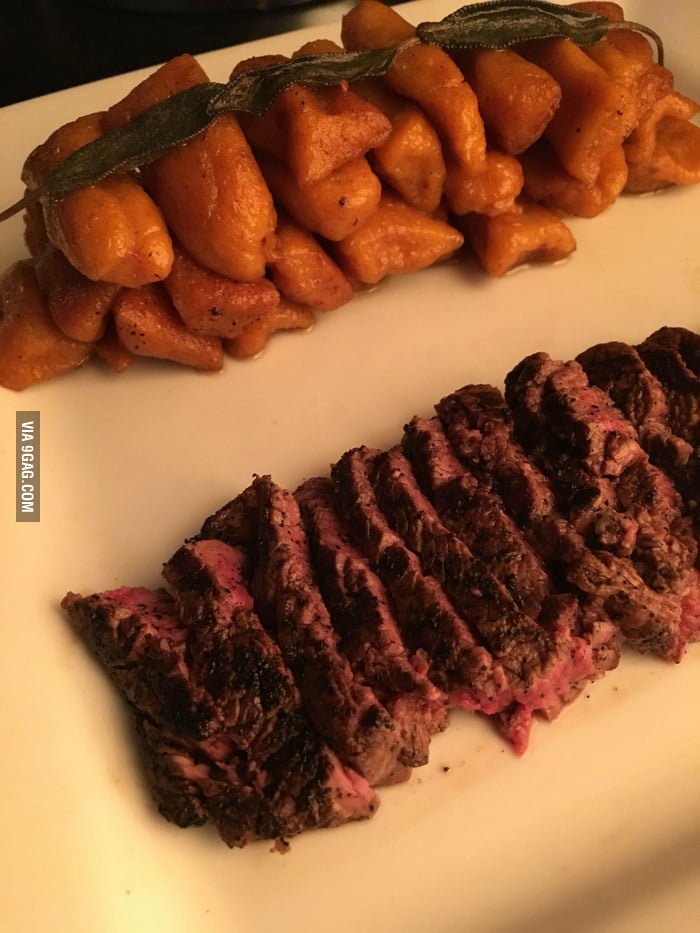 Coffee-rubbed Filet Mignon with Maple-Sage Brown Butter Pumpkin Gnocchi ...