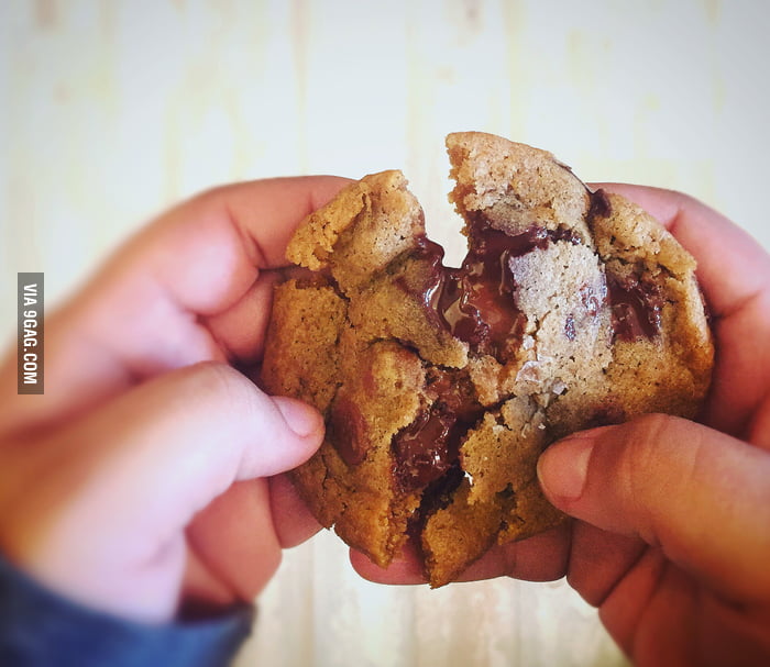 Brown Butter & Sea Salt Nutella stuffed Chocolate Chip Cookie 9GAG