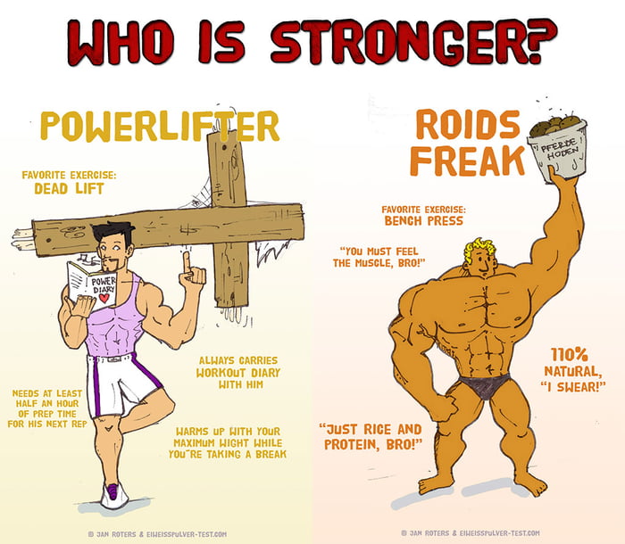 who-is-stronger-powerlifter-vs-roids-freak-9gag