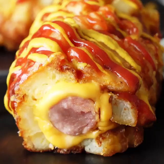 Authentic Japanese take on a corndog. You can tell it's Japanese because it has Samurai letters