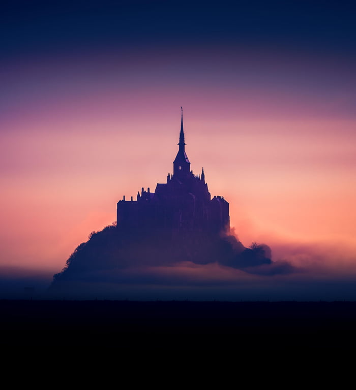 Mont Saint-Michel Pinky Sunset - 9GAG