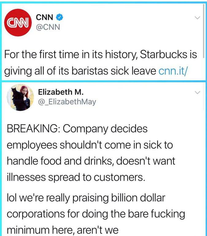 Starbucks Giving Sick Leave 9GAG