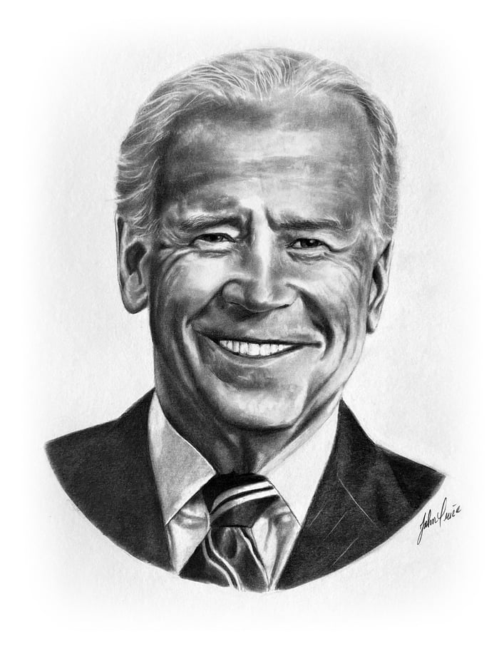 Pencil Portrait of President Joe Biden that I drew - 9GAG