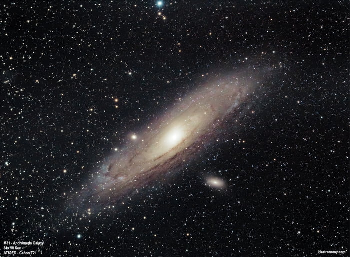 M31 - The Andromeda Galaxy using a small refractor and DSLR - 9GAG