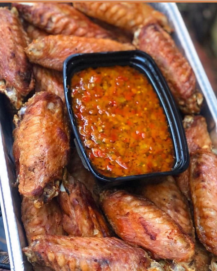 Deep fried turkey wings with tomato stew. 9GAG