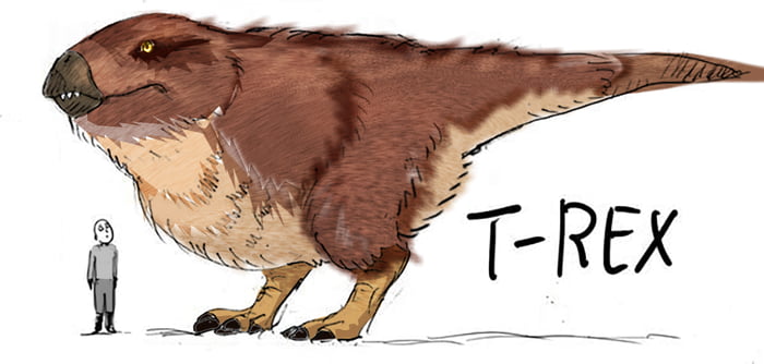 Fluffy T-Rex by Yusuke Murata (With crappy coloring added by me). Is it ...