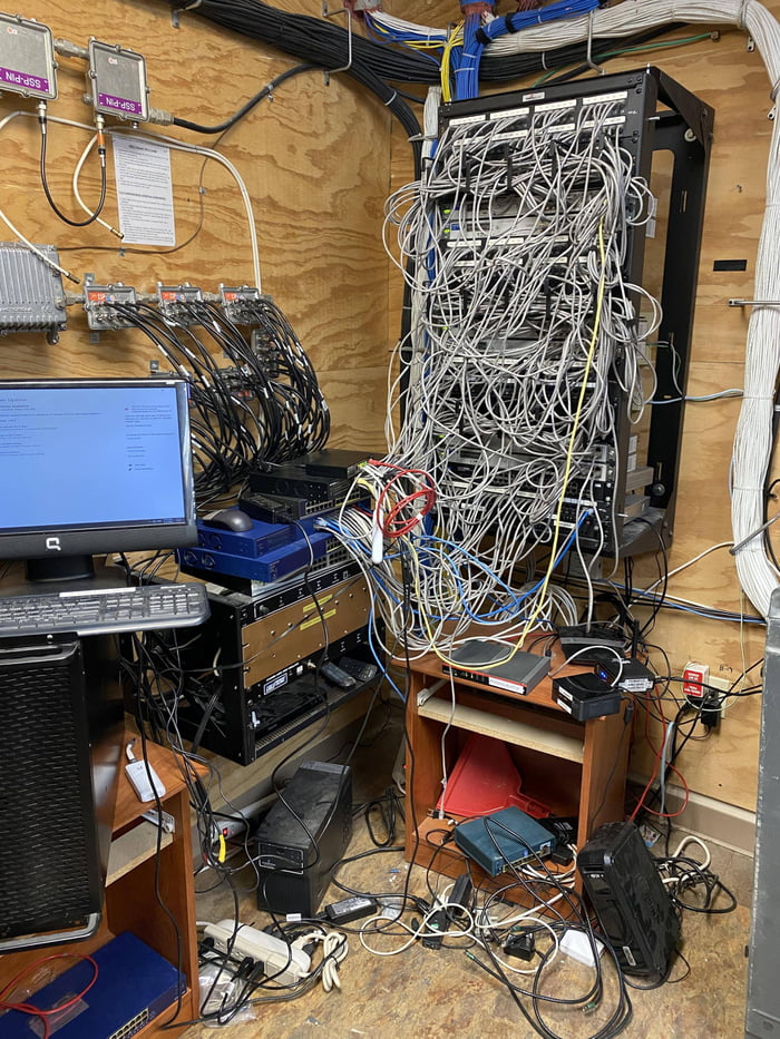 Network Cable Management Nightmare 9GAG