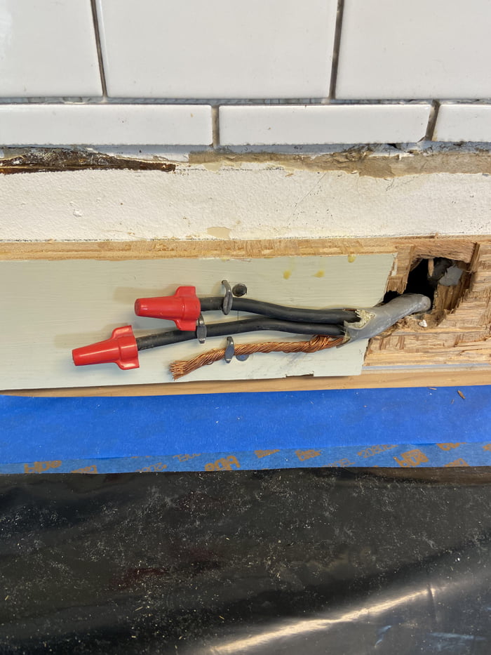 During a kitchen remodel we discovered the previous owner just put wire