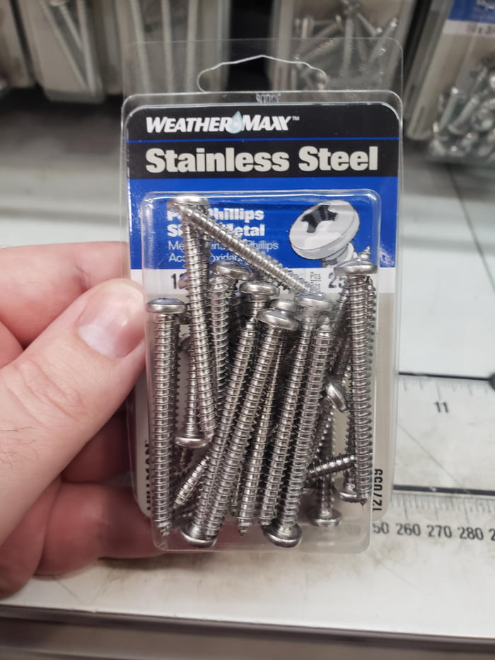 Containers of screws at Lowes are so jampacked you can't see info