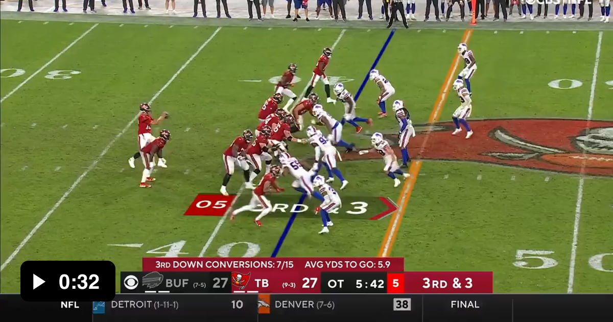 Tom Brady throws a gamewinning 58yard touchdown pass in overtime to