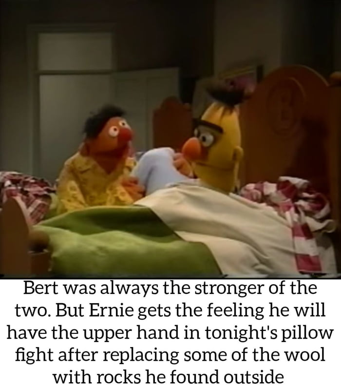 Strange, Bert hasn't moved an inch over a week after the last pillow ...