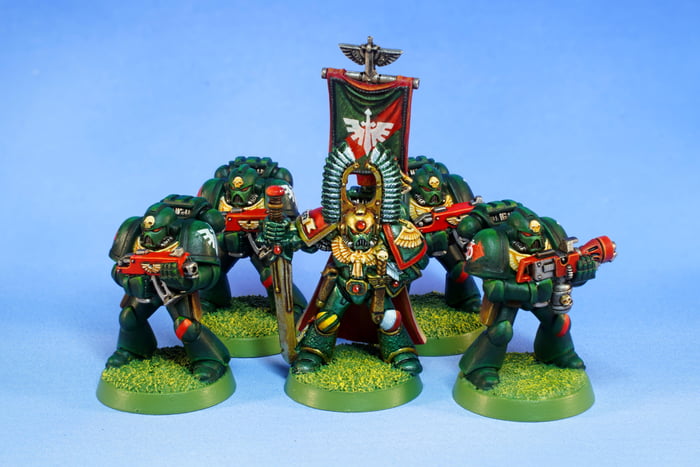 Painted up some classic Dark Angels using the actual paints from the ...