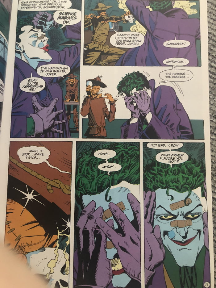 (Knightfall) so does this mean joker is immune to scare toxin? 9GAG