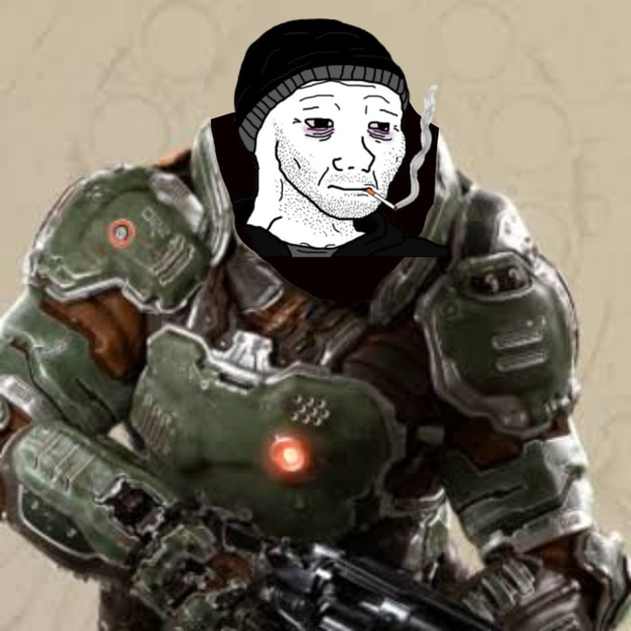 Doom guy face reveal - 9GAG