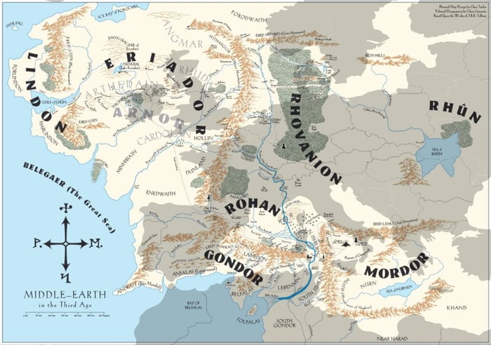 The approximate location of Middle-Earth nations on a map of Europe. - 9GAG