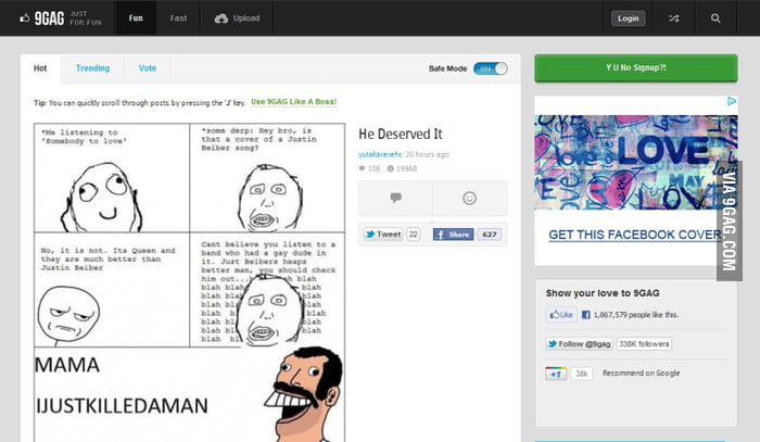 Remember when 9gag looked like this? Good old times... - 9GAG