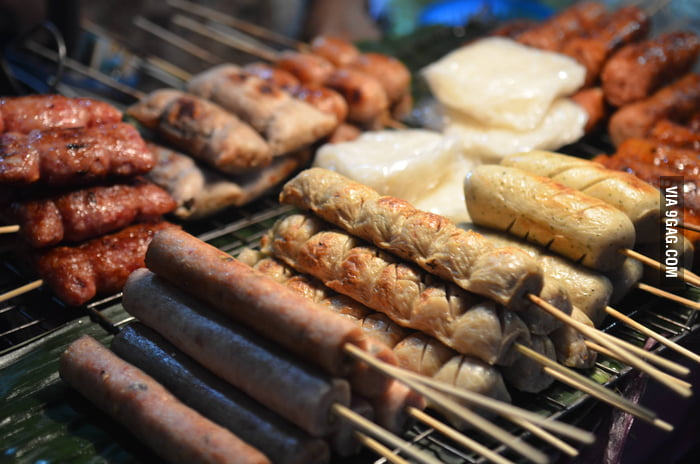 Street snacks in Pratunam, Bangkok - 9GAG