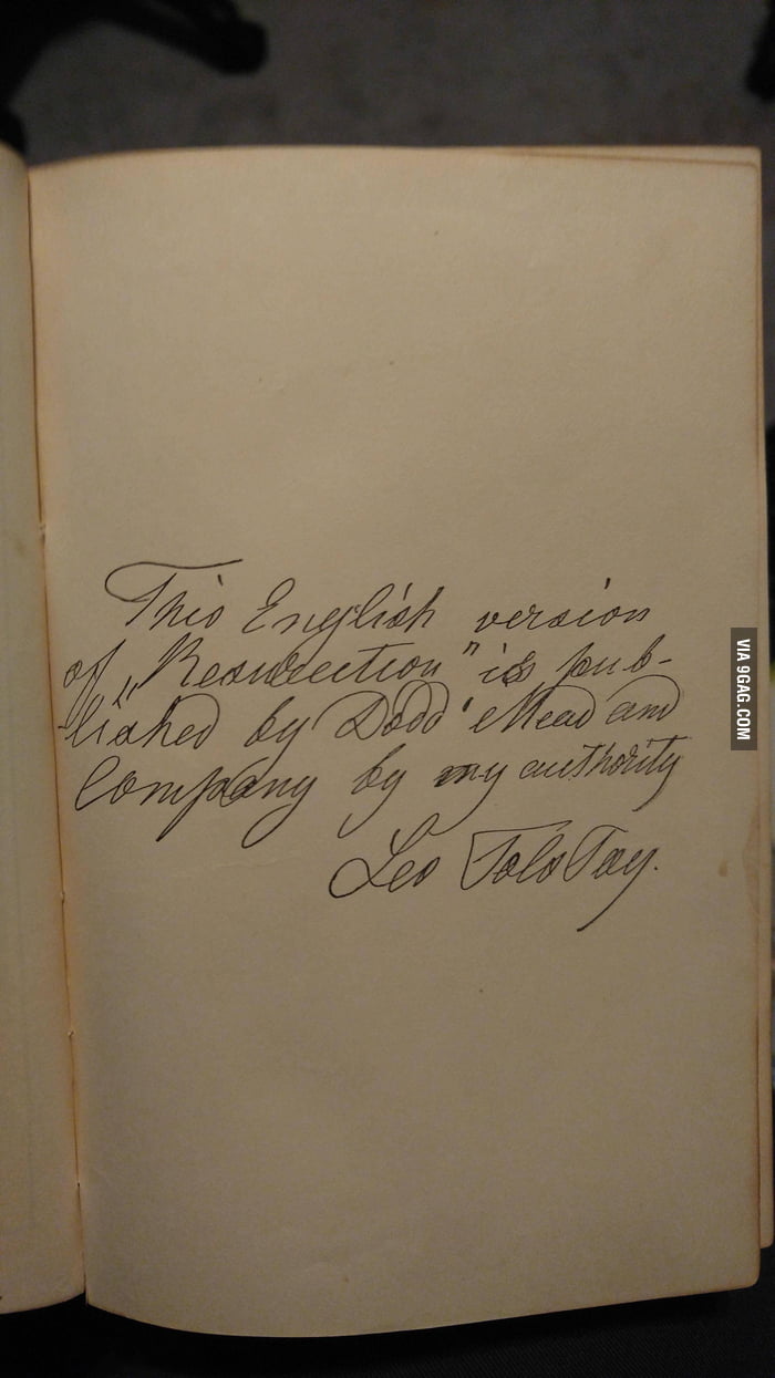 Bought a 1899 copy of Tolstoy's "Resurrection" for 2 bucks. Nearly half