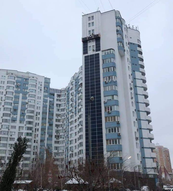 Apartment Block In Kyiv Installing Solar Panels For Powering Elevators