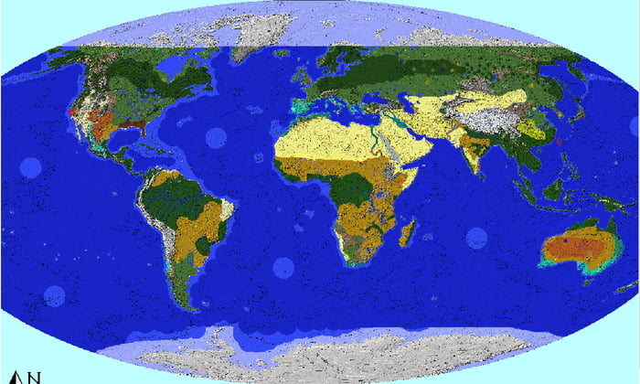 I just created my first Minecraft server. It's map of entire Earth