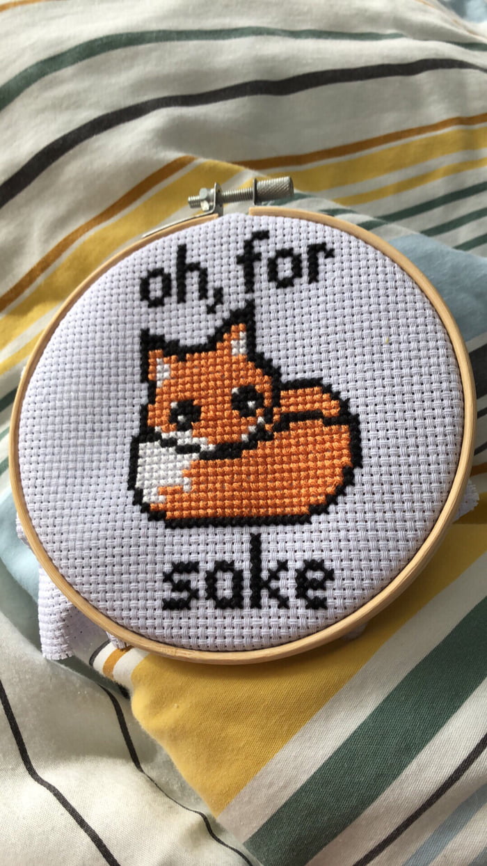 For those who need mediocre swearing. My first attempt to do some needlework. 9GAG