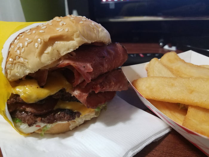 Double Royal (Pastrami) Burger and Steak Fries from Crown Burger in