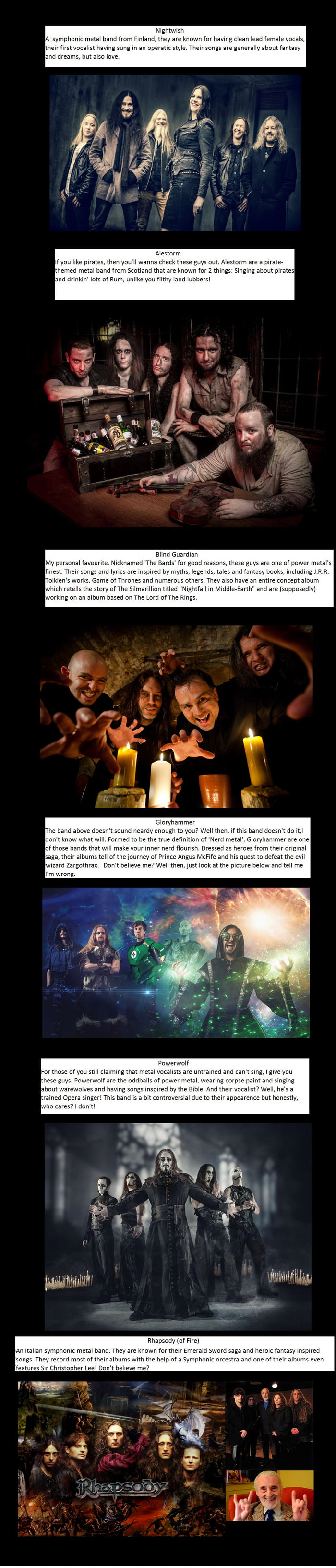 To end the whole 'metal is just noise' discussion, I made this list of