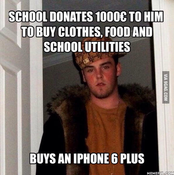 He's the poorest kid in school so there was a money raising event just