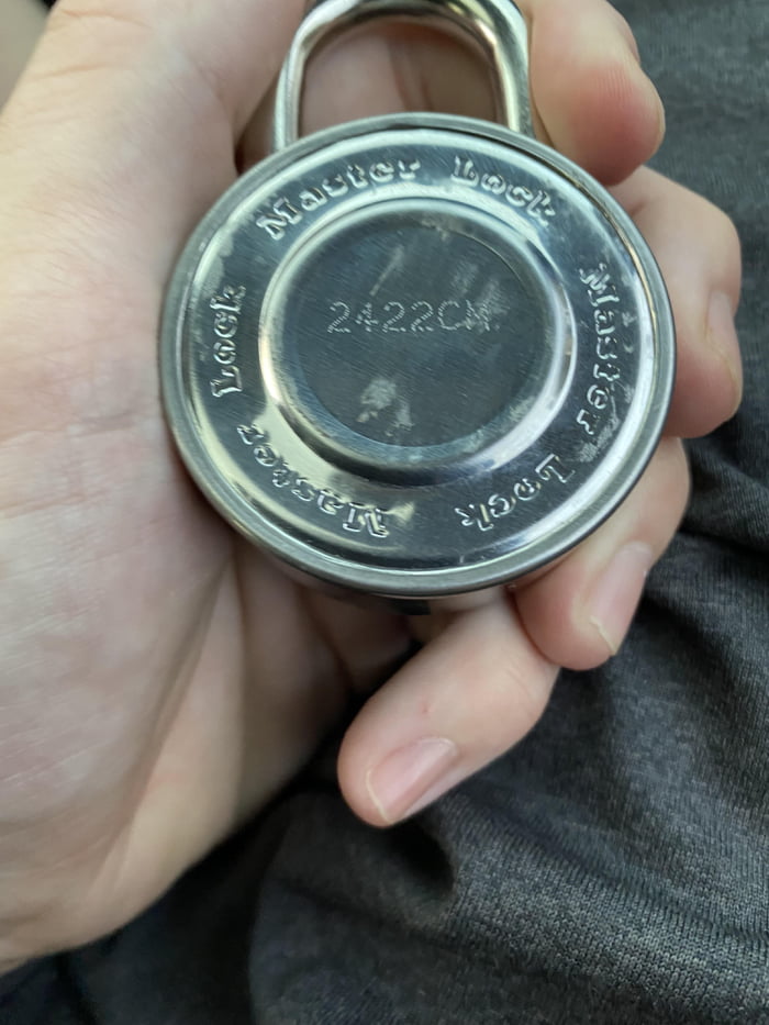 Padlock code on the back of the padlock (code 242226) 9GAG
