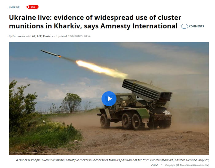 Ukraine live: evidence of widespread use of cluster munitions in ...