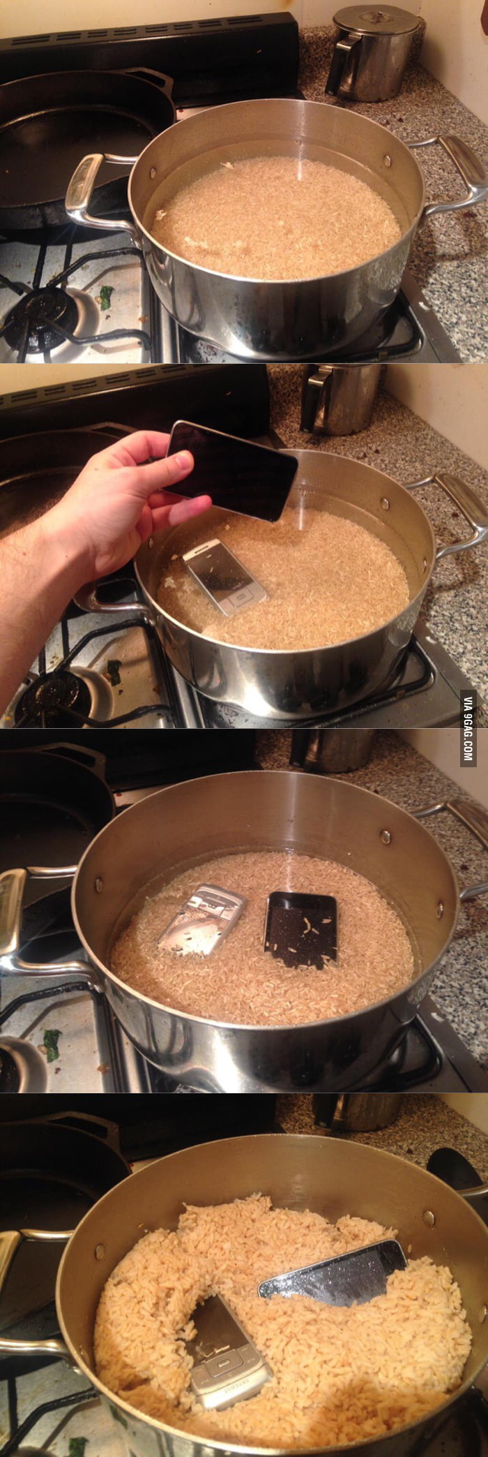 Cooking Hack If You Put Too Much Water In Your Rice Add A Few Phones 