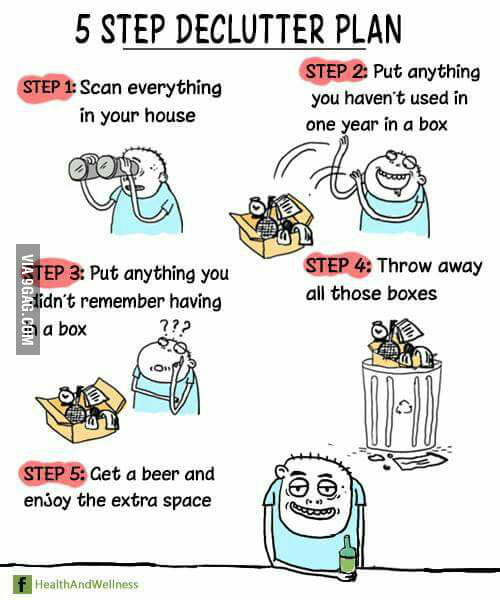 5 step declutter plan - 9GAG