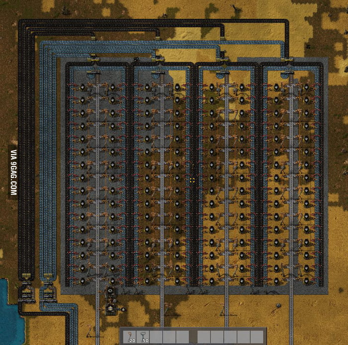 Factorio players be like "Damn this is not even enough for my iron gear production" 9GAG