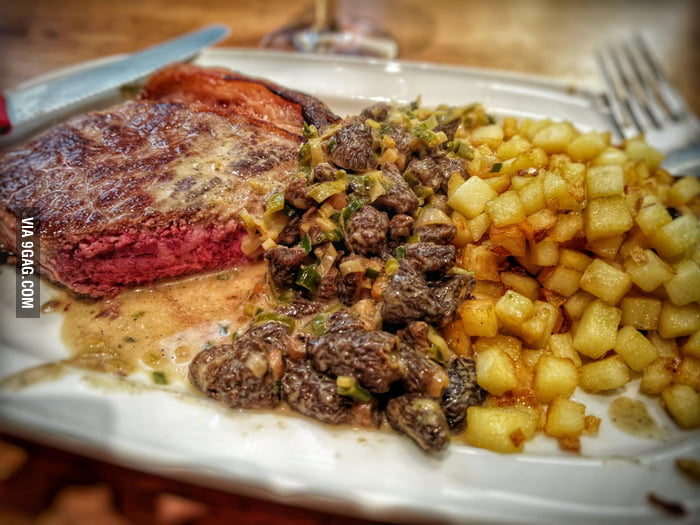 German Rumpsteak with Morels and Potts 9GAG