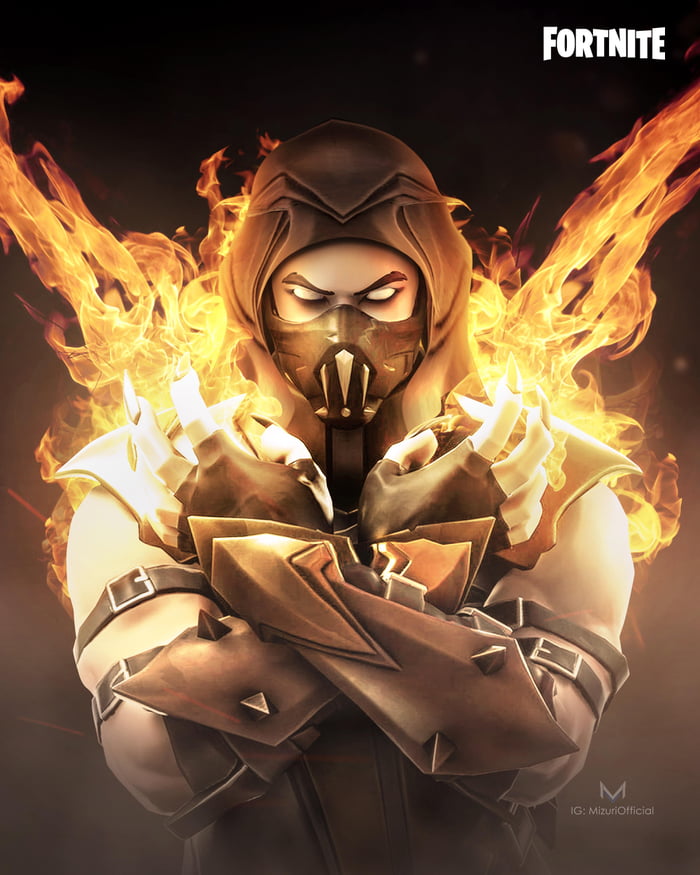 fortnite x mortal kombat i thought the new sanctum skin looked a little like scorpion so here s a little edit i put together - scorpion skin fortnite drawing