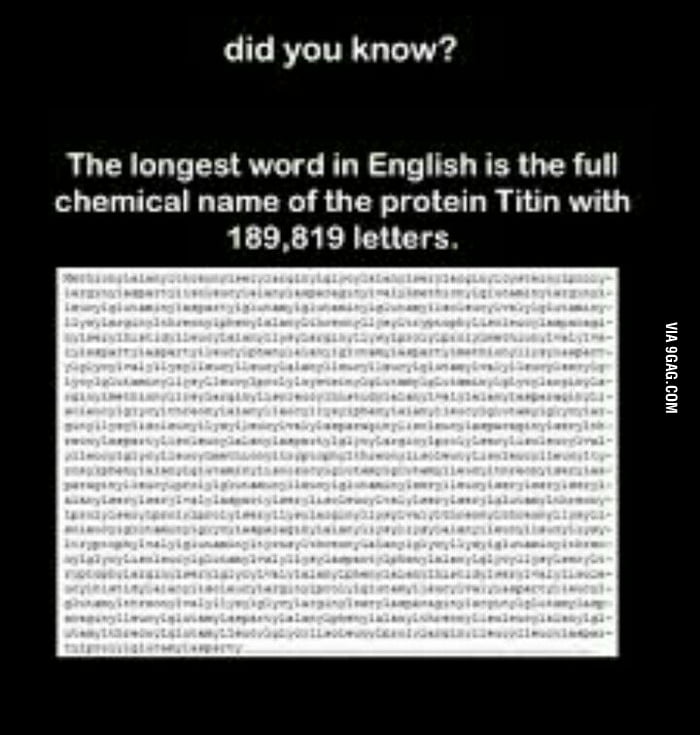 Longest Word In English Has 189 819 Letters 9GAG