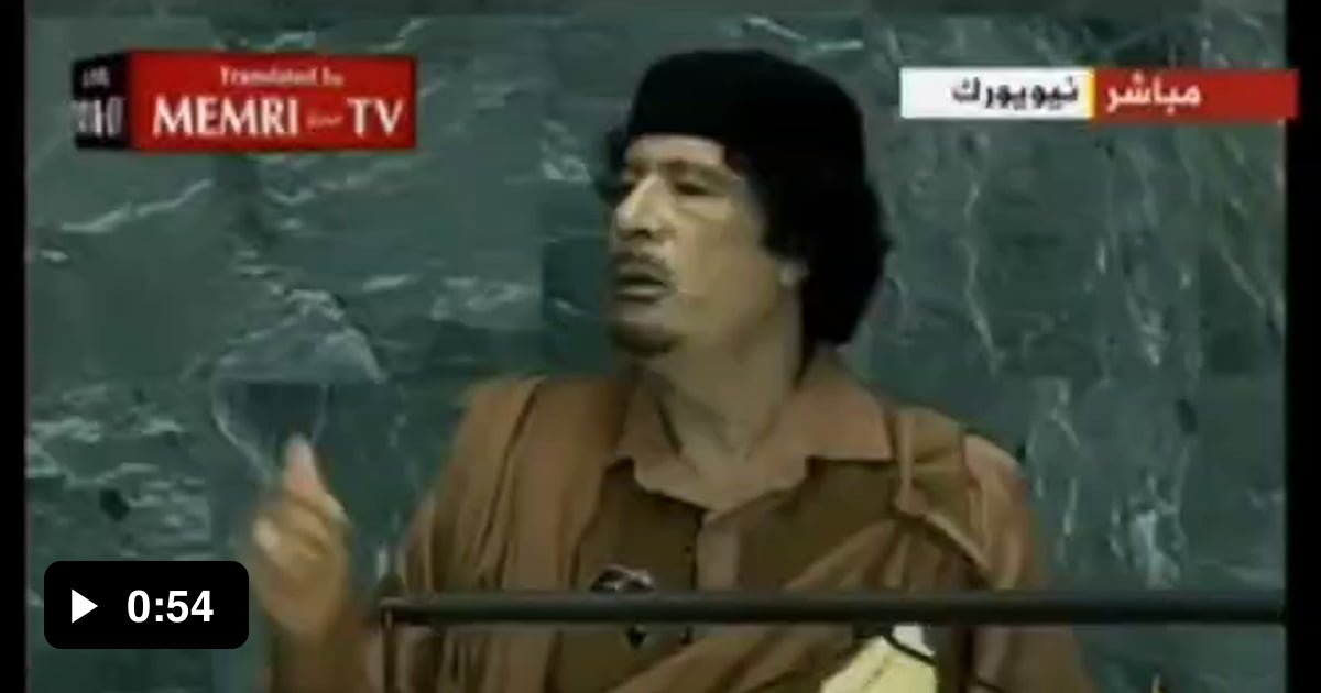 Gaddafi accuses #Israel 🇮🇱 of killing President Kennedy and asks the ...