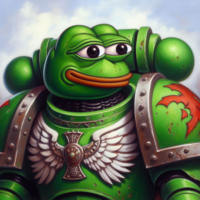 This is a primarch pepe, it only appears every 40k memes, give it an ...