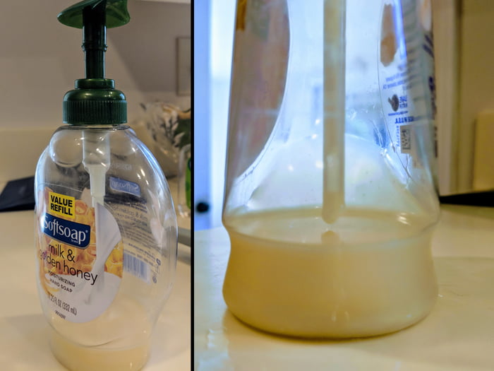 This extra value sized soap bottle doesn't let you reach the extra value 9GAG