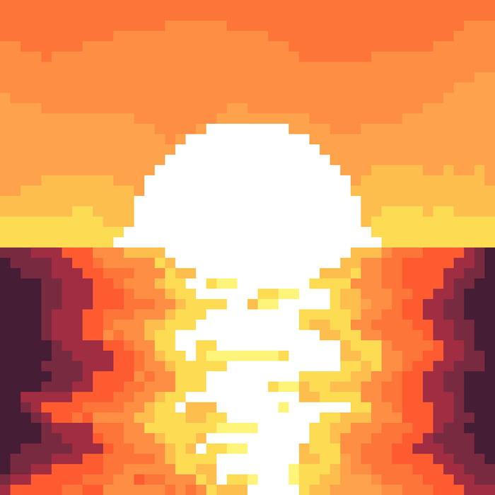 I made a sunset in pixel art, I'd like some criticisms to improve. :3 ...