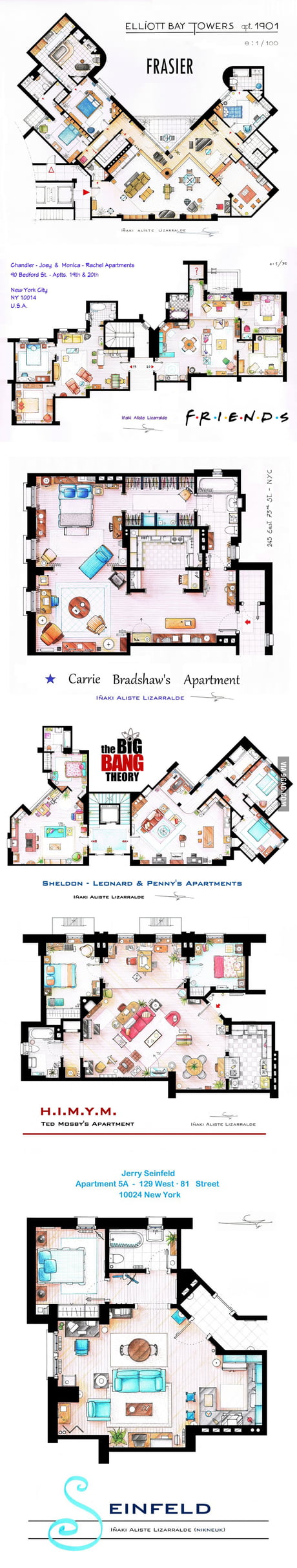 Floor Plans From Some Tv Series 9gag