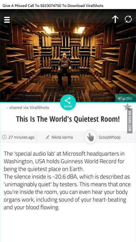 Quietest Room In The World 9gag