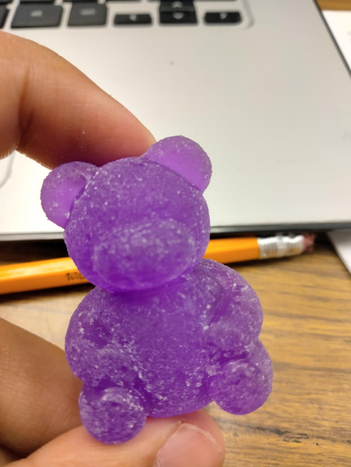 The "sugar coating" on this gummy bear eraser makes it impossible to