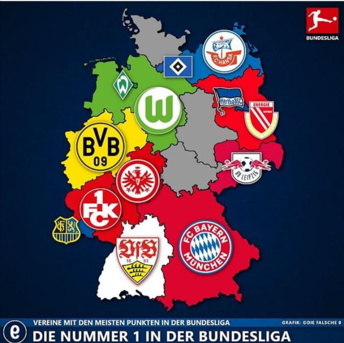 Best Performing Bundesliga Club From Each State Of Germany - 9GAG