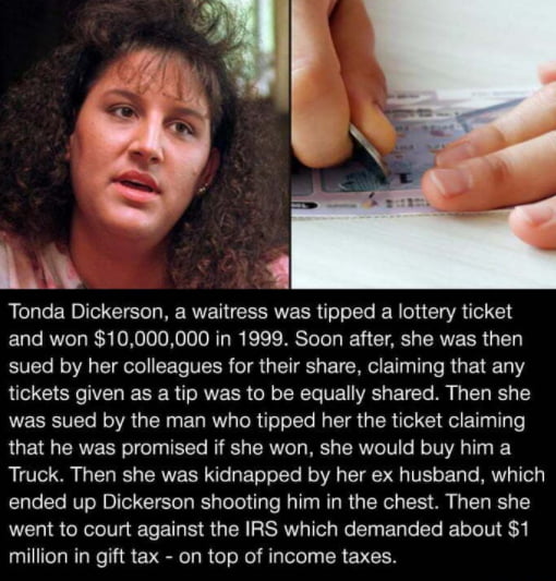 Winning a lottery may prove to be bad luck. 9GAG