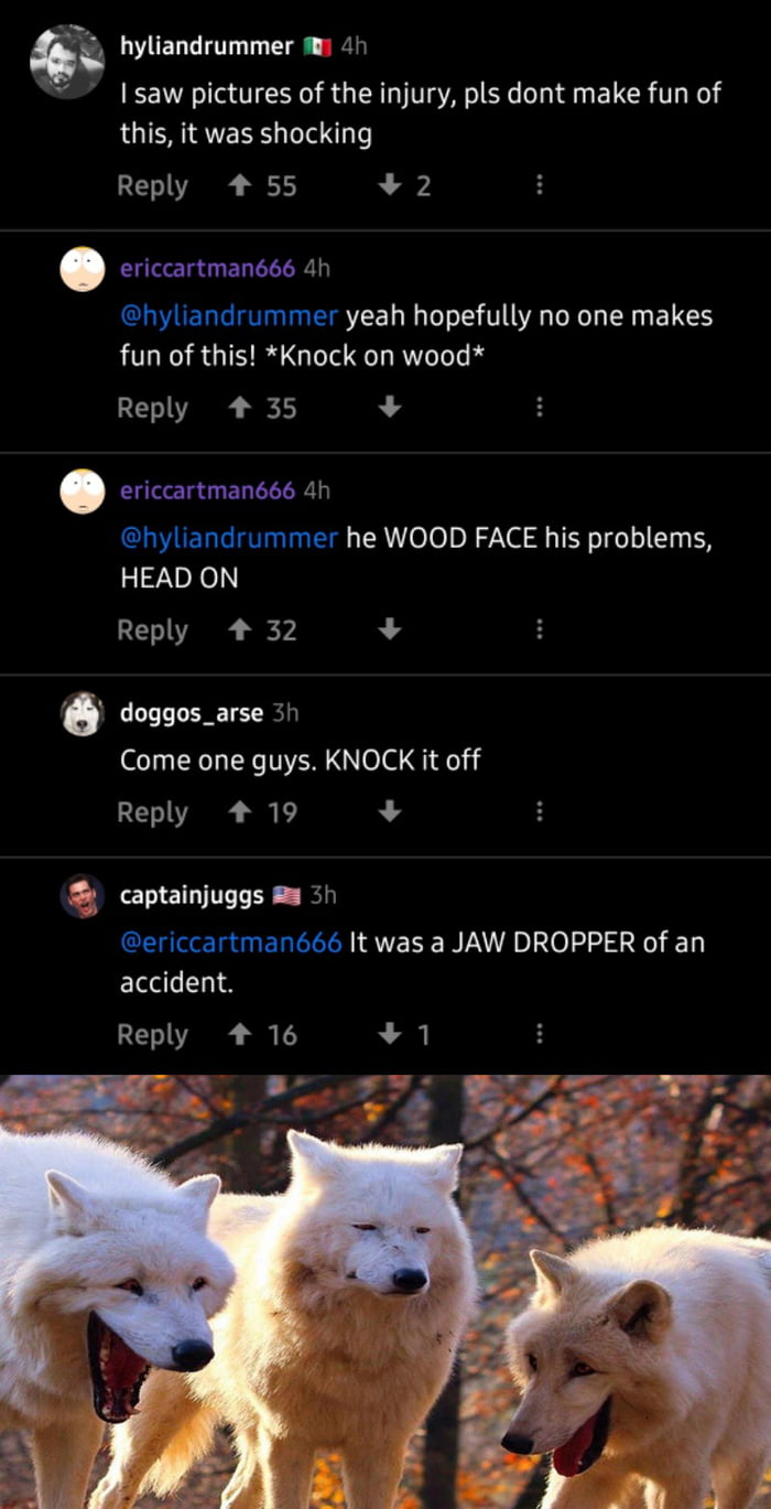 Context is a video of a woodcutter getting hit in the face by a fast ...