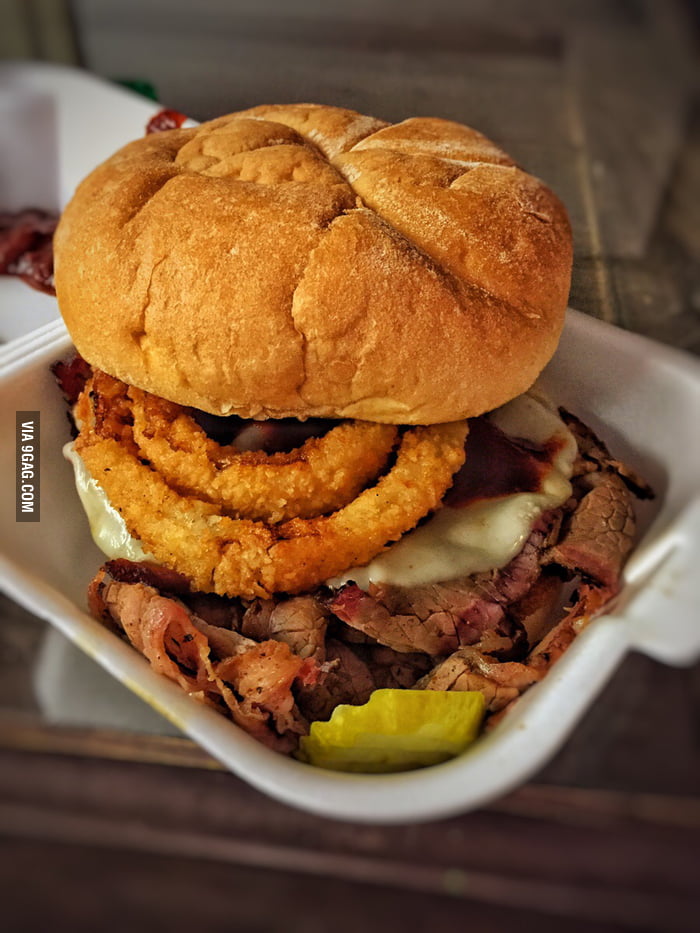 "ZMan sandwich" from Joe's BBQ in Kansas City (smoked brisket, smoked