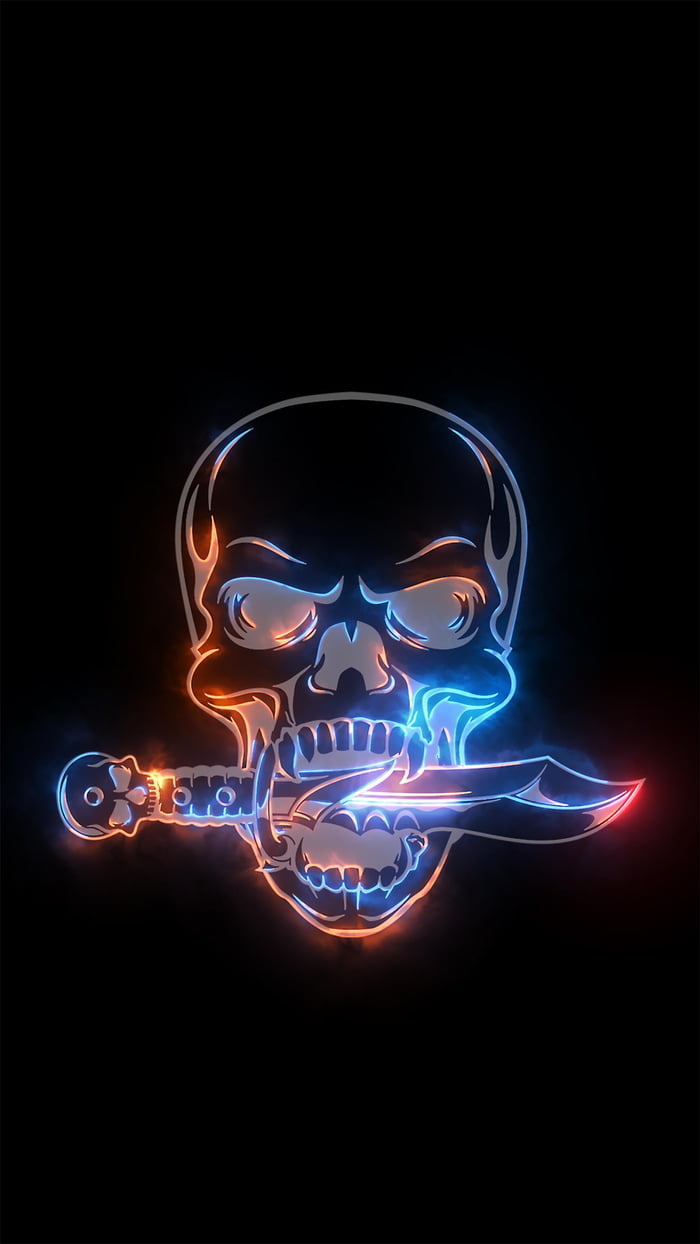 Neon Skull (1620x2880) - 9GAG