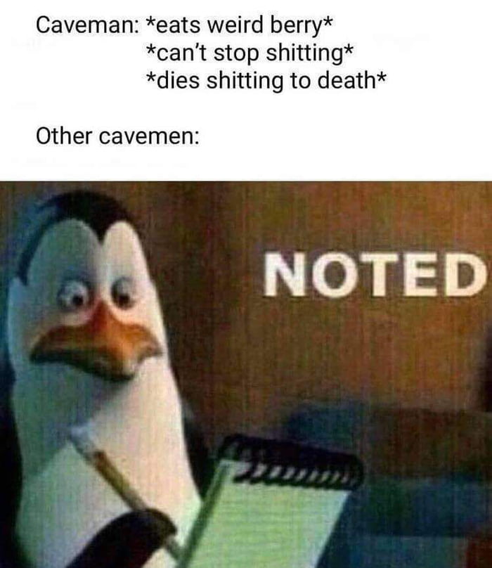 *eats wild mushroom* *Cant stop vomiting* *Tripping balls* Other